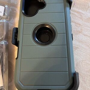 iPhone 16 heavy duty Green Phone Case with belt clip